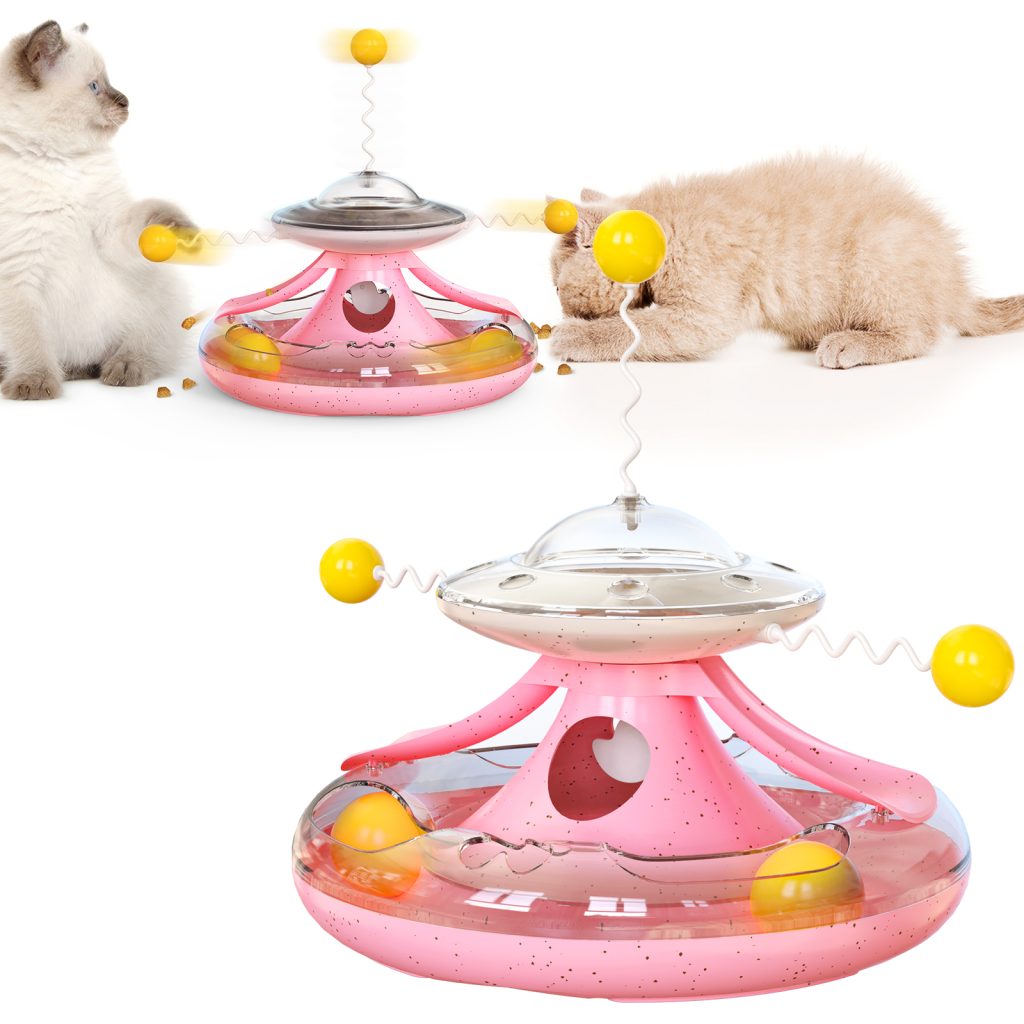 Food Dispensing Turntable Toy, Multifunctional Feeder Cat Toy